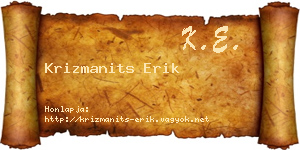 Krizmanits Erik névjegykártya