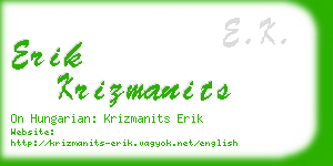 erik krizmanits business card